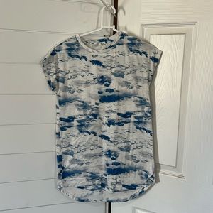 SHEIN girls T-shirt dress blue and white size 9y